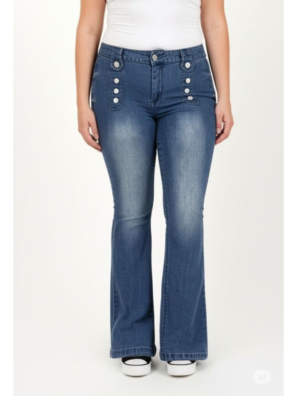 Zoe + Phoebe High Rise Slim Bootcut Jeans - Blue (Size 10)